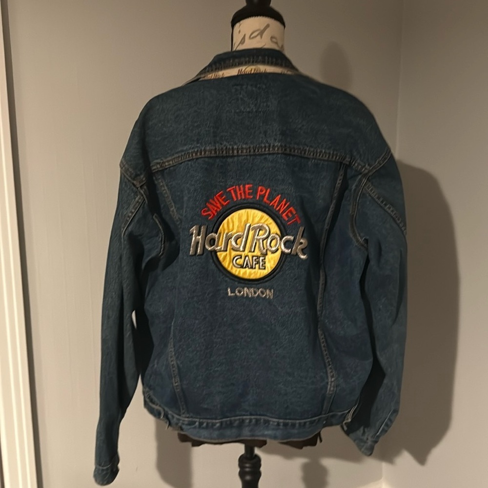 Hard Rock Cafe London Rare Denim Jacket Large Excellent Condition